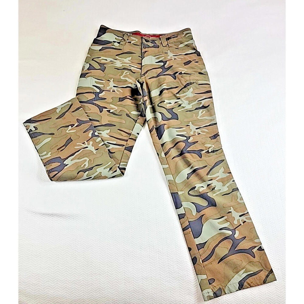 Wrangler Outdoor Pants Men’s 32x30 Camo Nylon Stretch Hiking Zip Pocket NW780GC